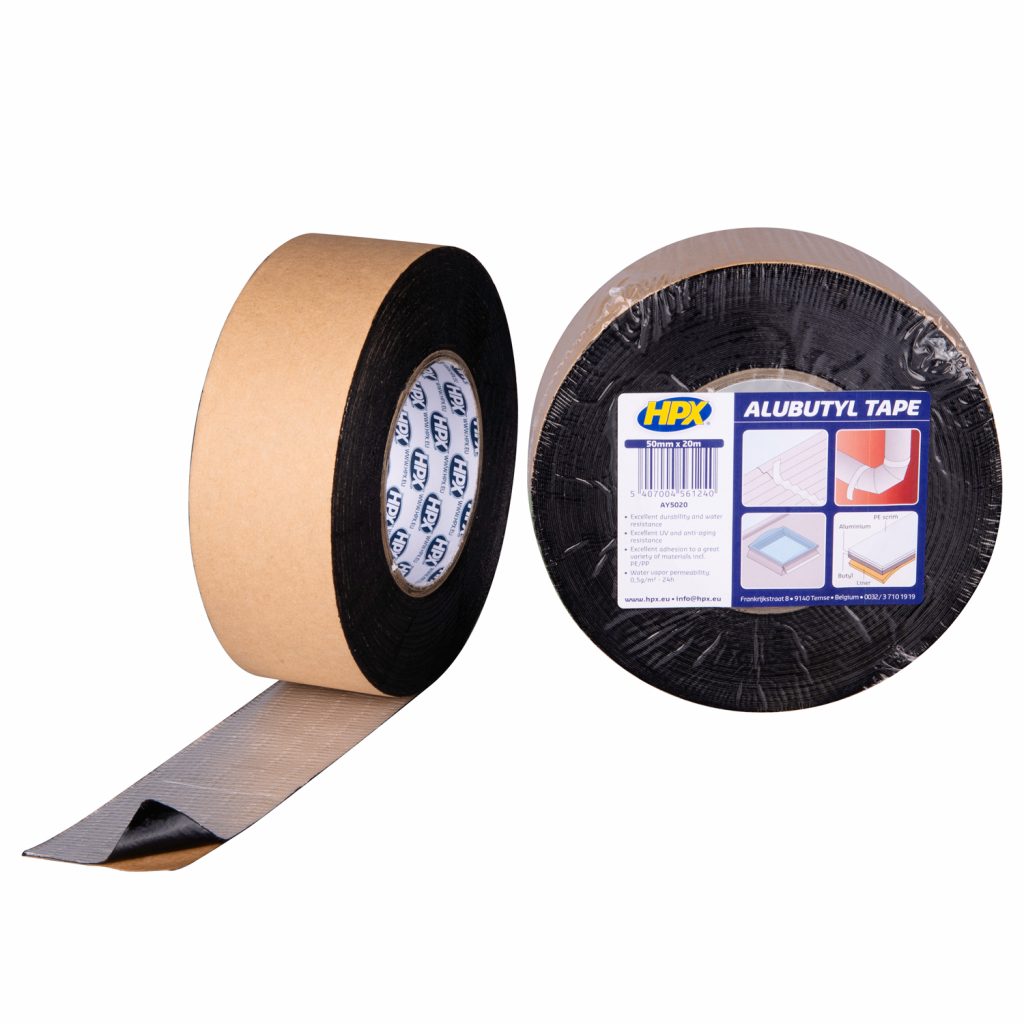 HPX Alubutyyliteippi 50mm x 20m. Kuvassa kaksi rullaa.