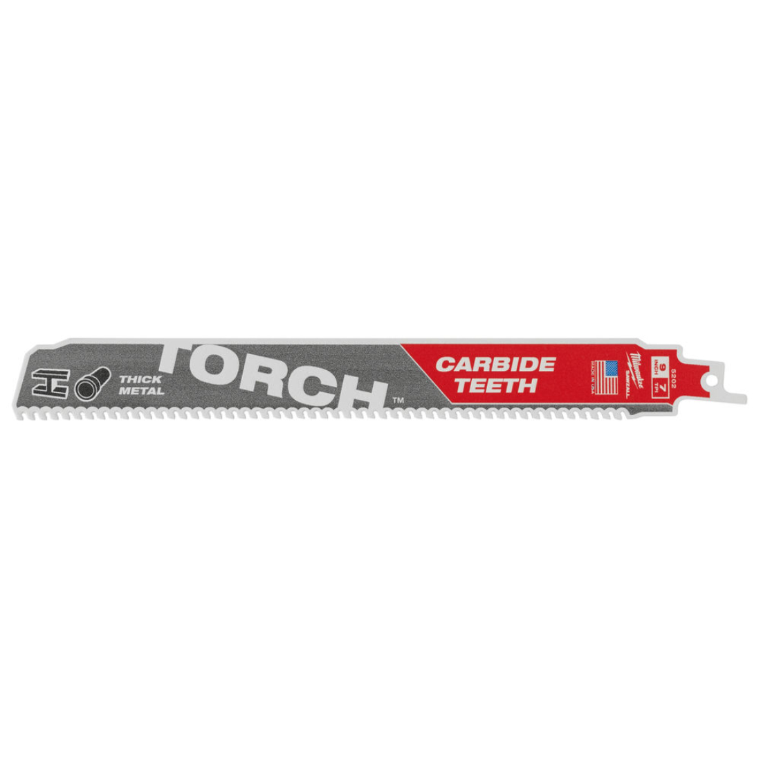Milwaukee Puukkosahanterä TORCH TCT 230mm. Kuvassa yksittäinen puukkosahanterä.