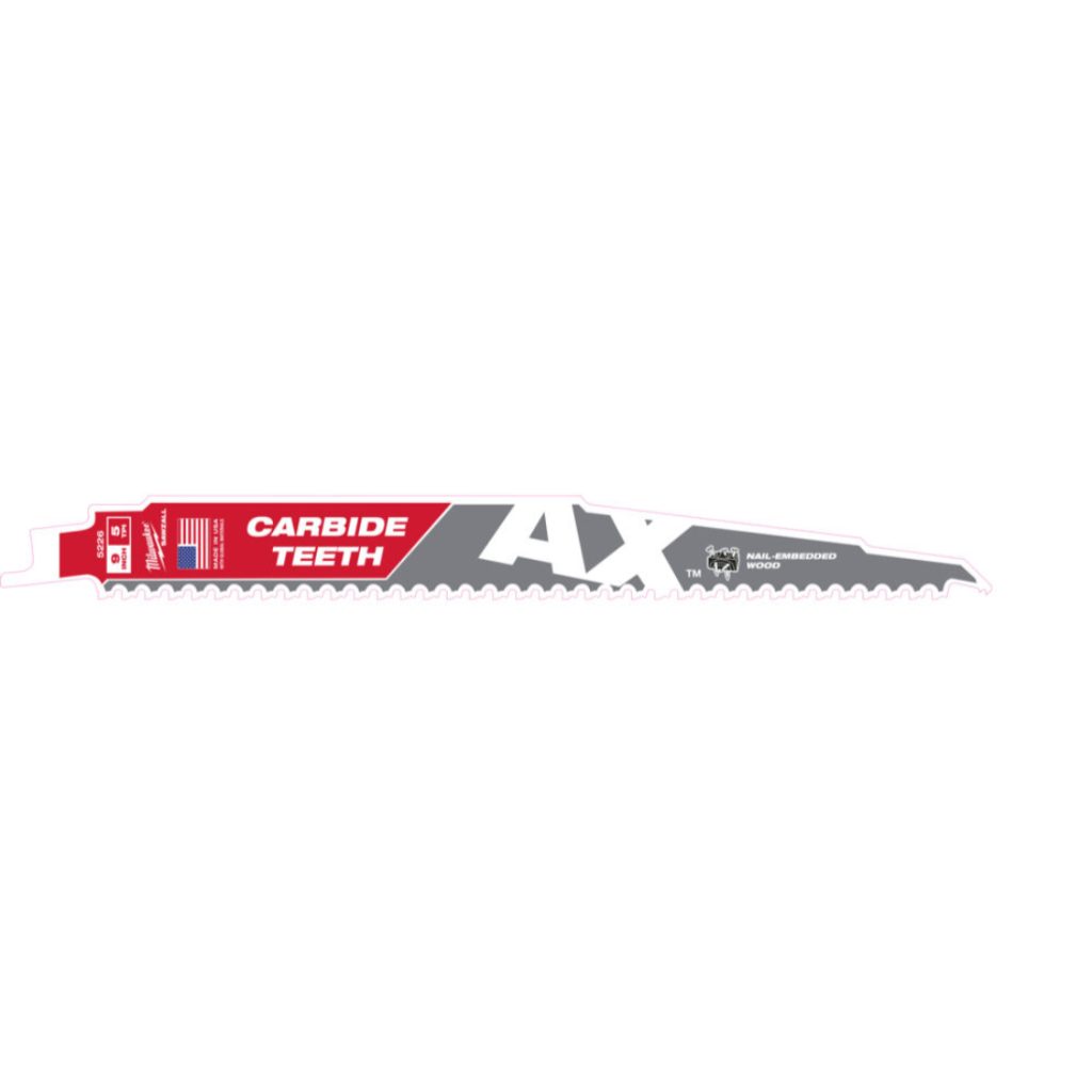 Milwaukee Puukkosahanterä AX TCT 230MM. Kuvassa yksittäinen puukkosahanterä.
