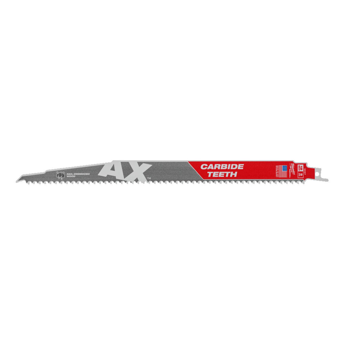 Milwaukee Puukkosahanterä AX TCT 300mm 5P. Kuvassa yksittäinen puukkosahanterä.