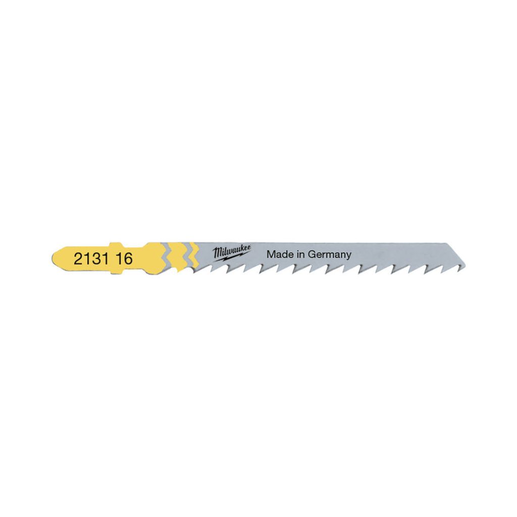 Milwaukee Pistosahanterä T144D 75/4 mm. Kuvassa pistosahanterä vaaka-asennossa.