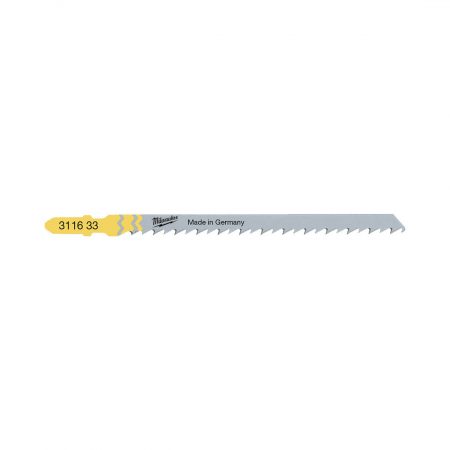 Milwaukee Pistosahanterä T344D 105/4 mm. Kuvassa pistosahanterä vaaka-asennossa.