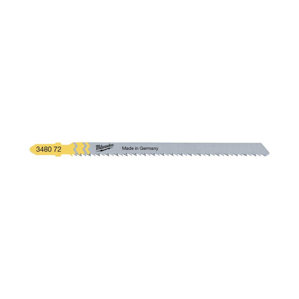 Milwaukee Pistosahanterä T101BR105/2,5mm. Kuvassa pistosahanterä vaaka-asennossa.