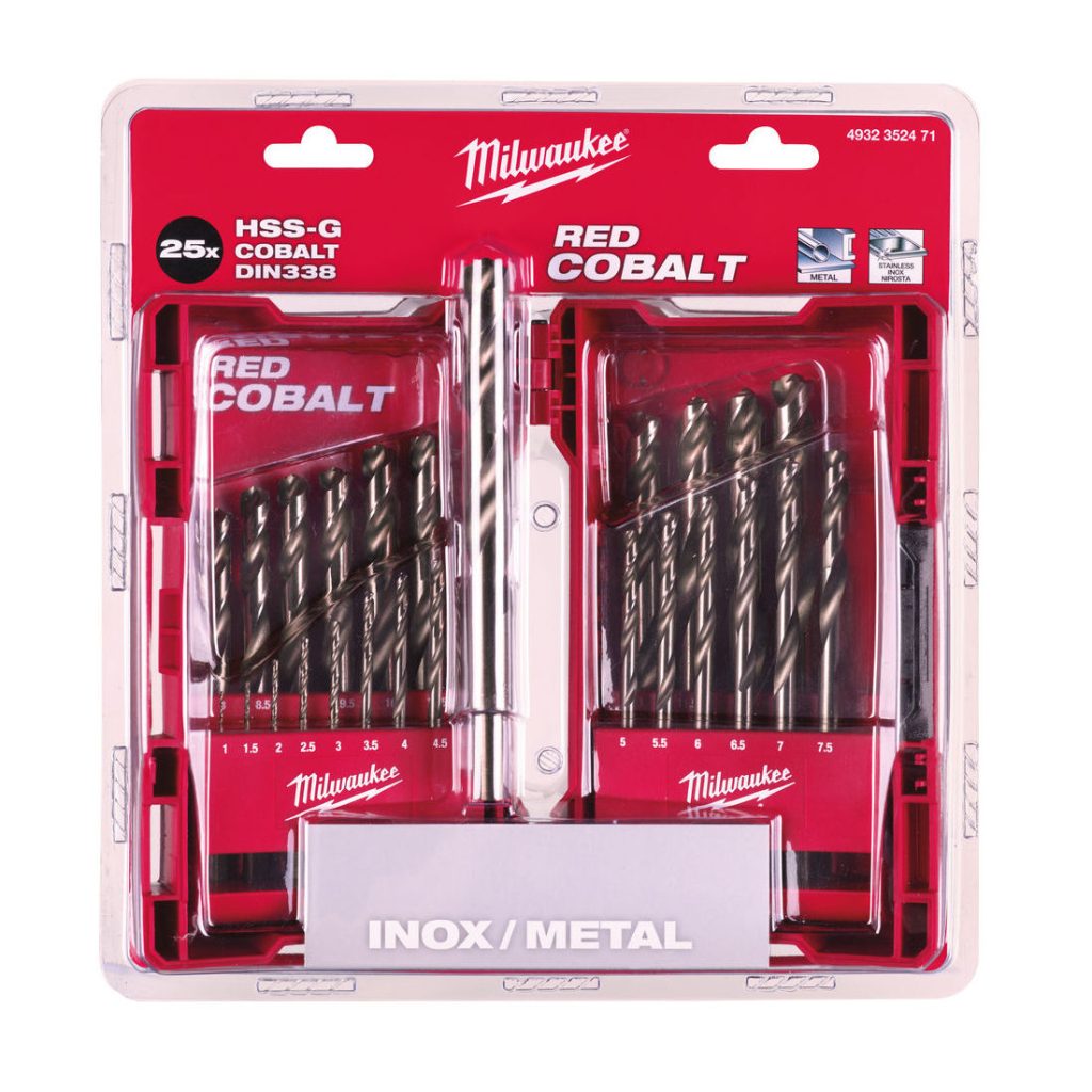 MILWAUKEE METALLIPORA HSS-G CO SARJA 25-OSAINEN. Kuvassa Blister-pakkaus.