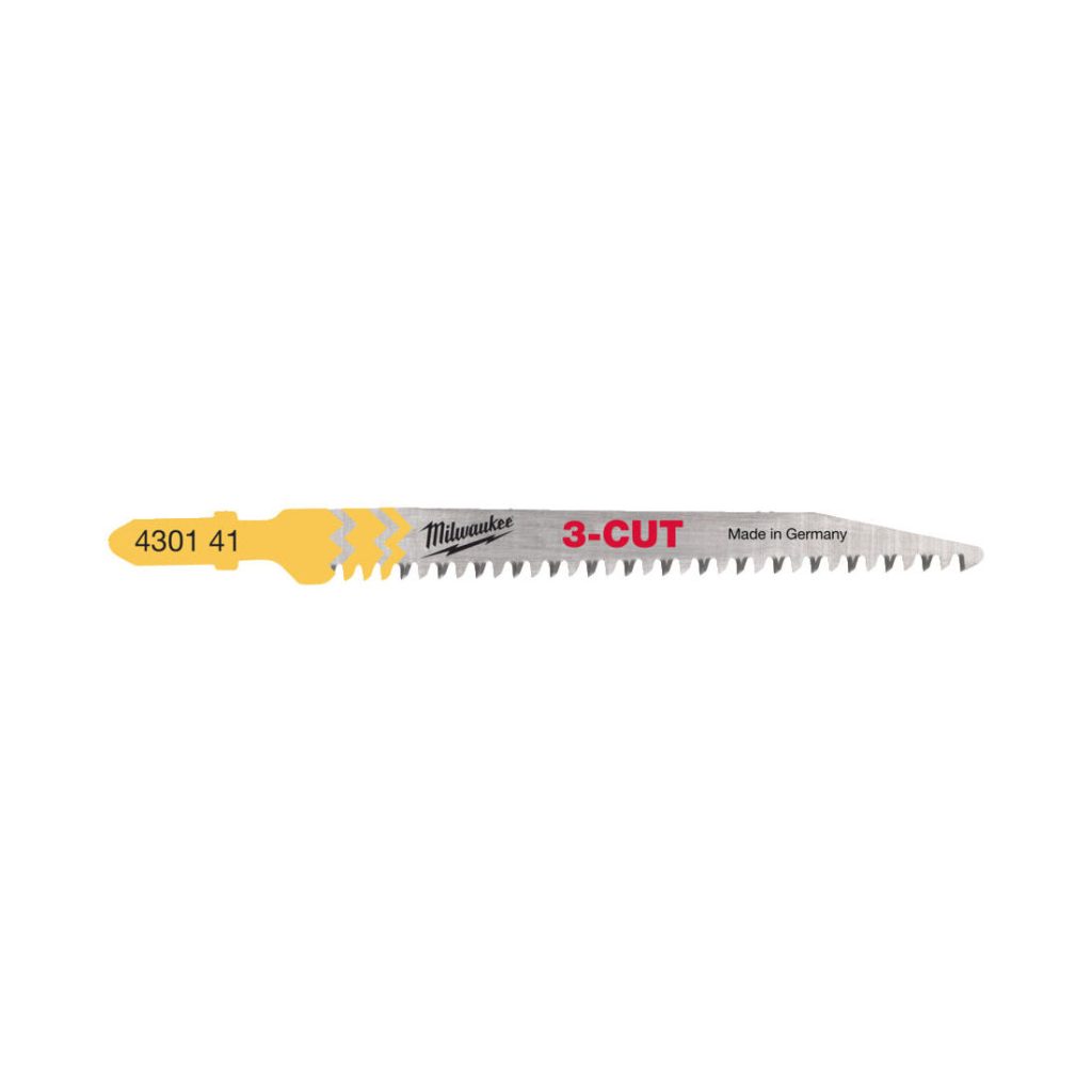 Milwaukee Pistosahanterä T234X 91/2,5mm. Kuvassa pistosahanterä vaaka-asennossa.