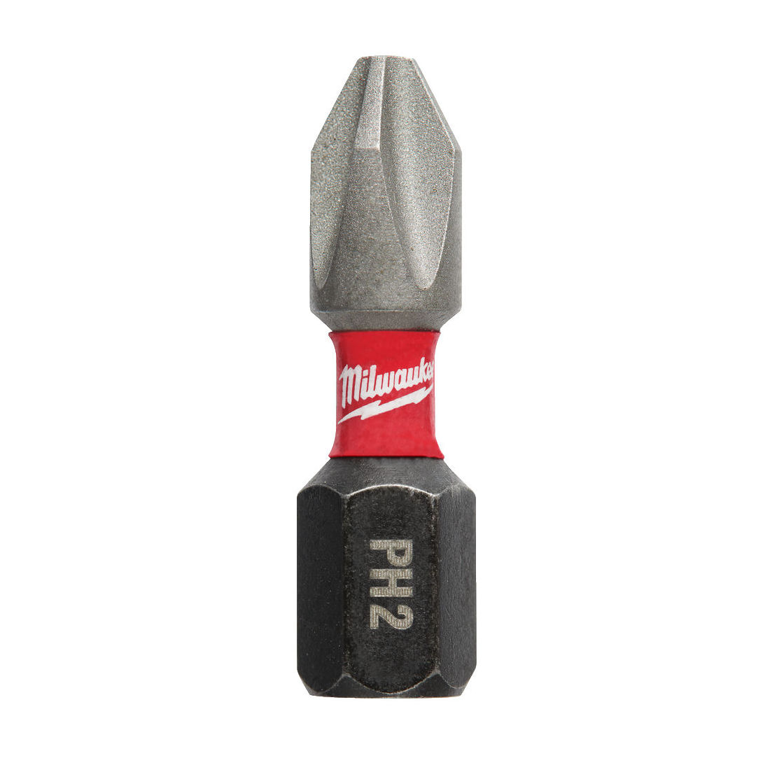 MILWAUKEE RUUVAUSKÄRKI SHOCKWAVE PH2 X 25MM. Kuvassa yksittäinen ruuvauskärki.