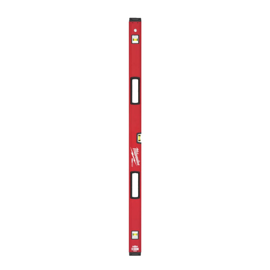 MILWAUKEE VESIVAAKA BACKBONE 120CM. Kuvassa vesivaaka pystyasennossa.