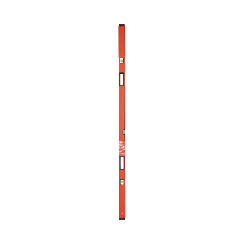 MILWAUKEE VESIVAAKA BACKBONE 200CM. Kuvassa vesivaaka pystyasennossa.