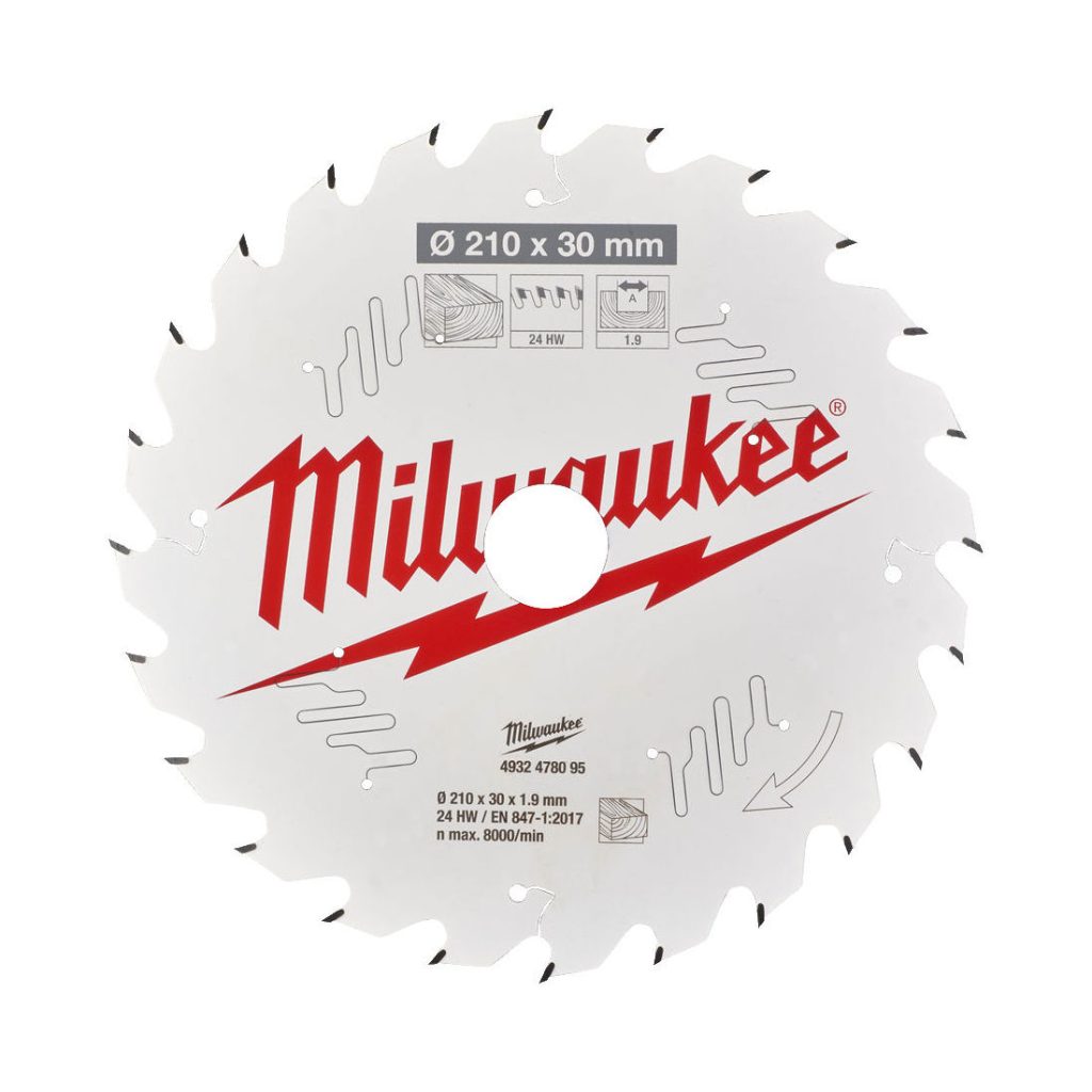 MILWAUKEE PÖYTÄSAHANTERÄ W210X30X1,9X24T. Kuva edestä.