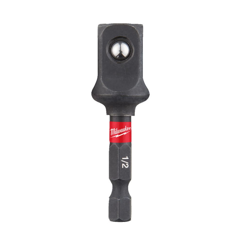 MILWAUKEE ADAPTERI SHW 1/4HEX1/2 NELIKULMAINEN. . Kuva sivusta.