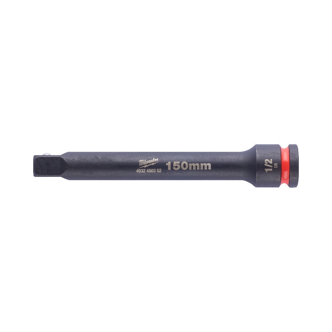 MILWAUKEE JATKOVARSI 1/2" 150MM. Kuvassa jatkovarsi edestä.