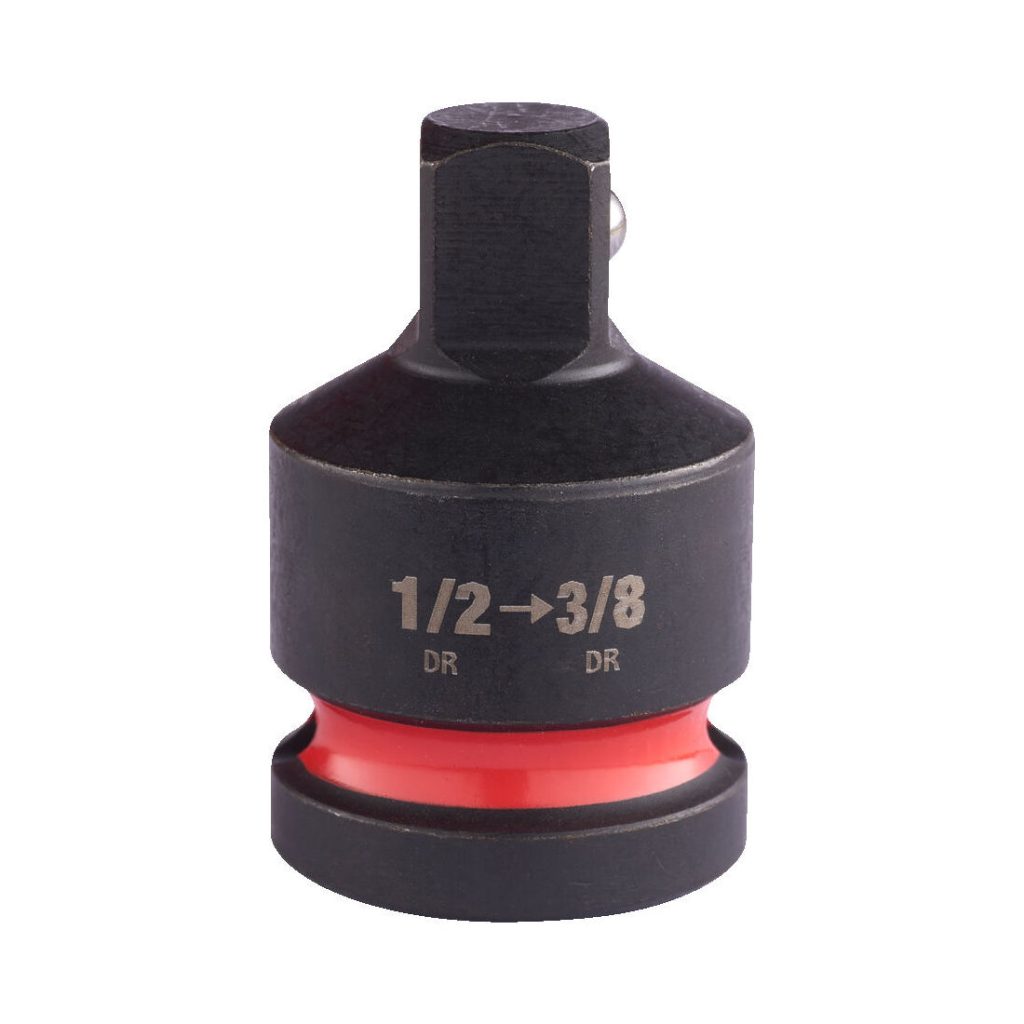 MILWAUKEE ADAPTERI HYLSYLLE 1/2"- 3/8". Kuvassa adapteri edestä.