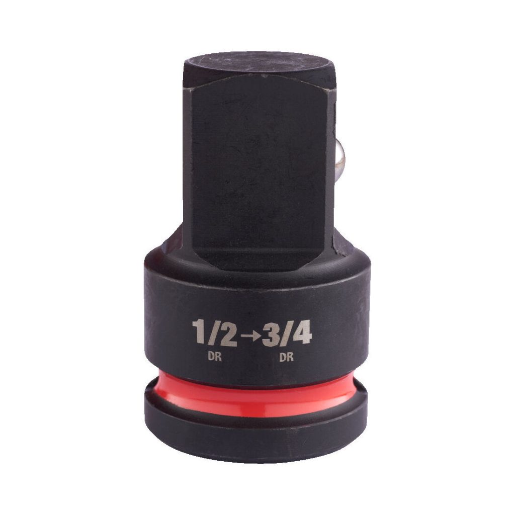 MILWAUKEE ADAPTERI HYLSYLLE 1/2"- 3/4". Kuvassa adapteri edestä.