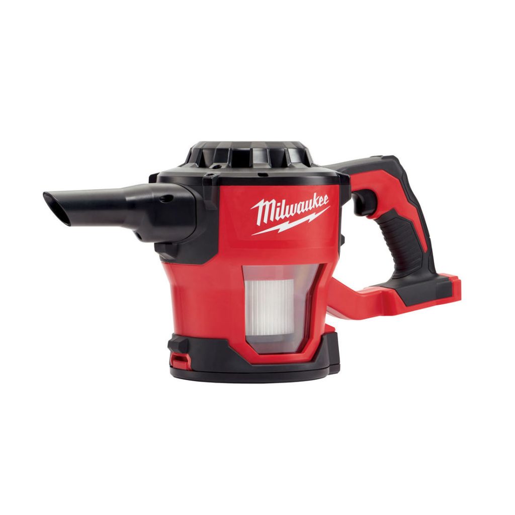 Milwaukee Rikkaimuri M18 CV-0. Kuvassa rikkaimuri etuviistosta.