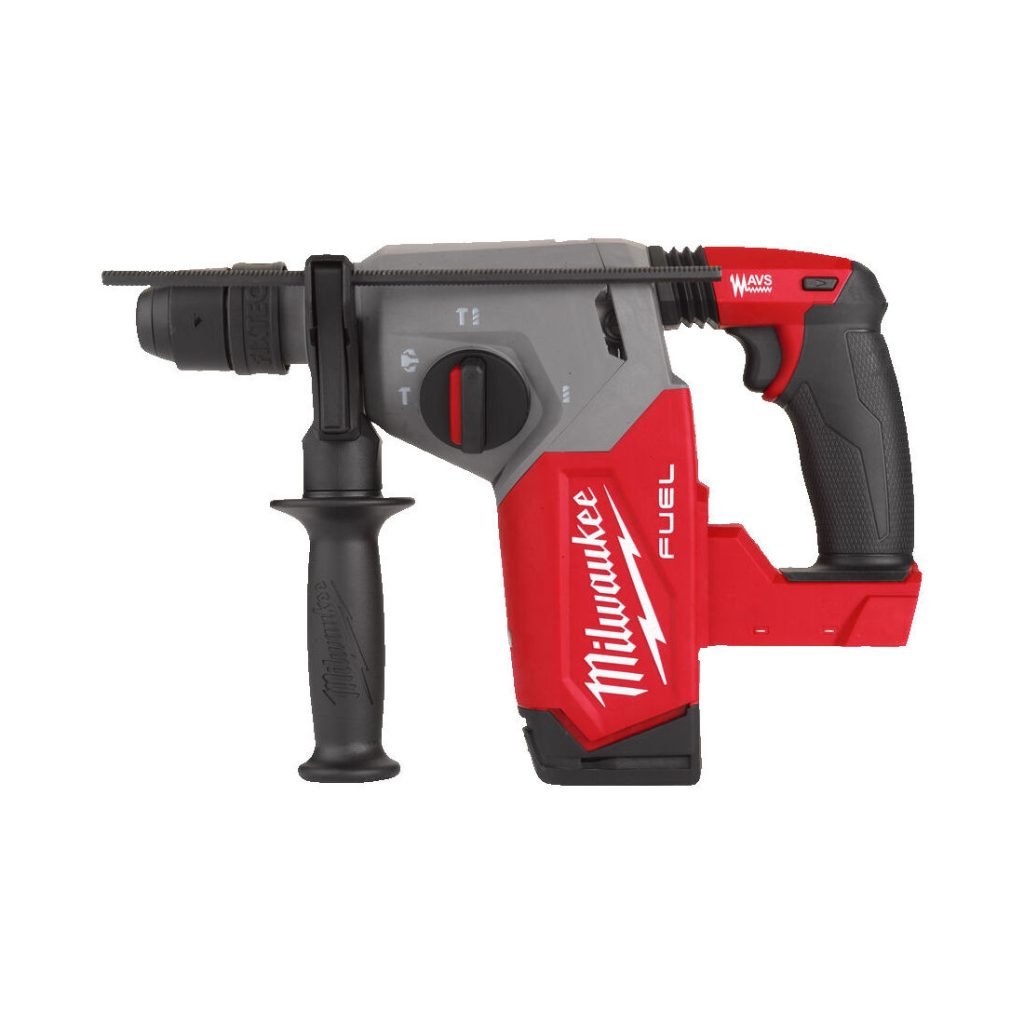 Milwaukee Akkuporavasara M18 FHX-0. FIXTEC SDS+ istukalla sivusta.