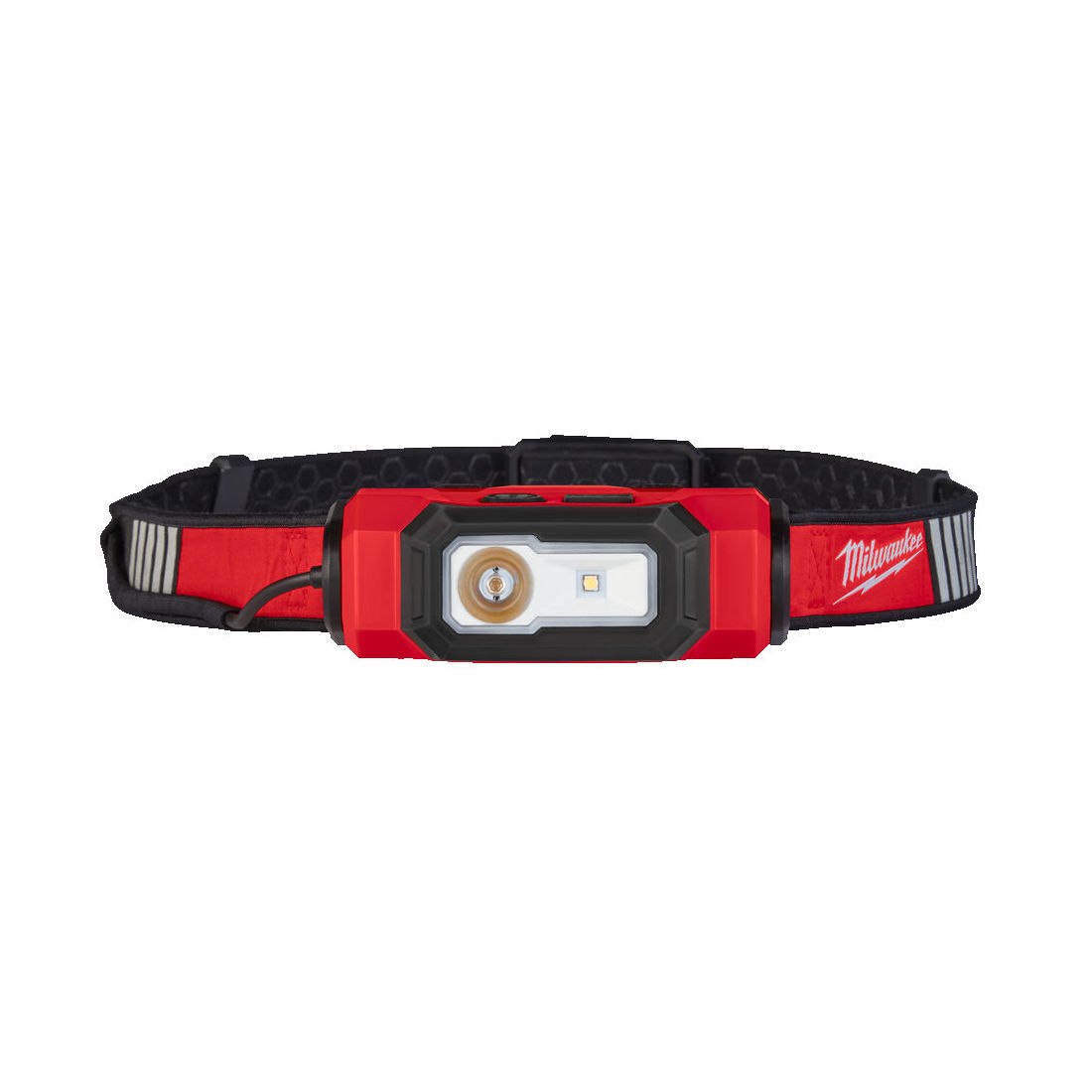 Milwaukee Otsavalaisin L4 HL-VIS-301 600 lm, 3 Ah. Kuva edestä.