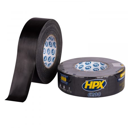 HPX Monitoimiteippi 6200 48mm x 50m, musta. Kuvassa kaksi rullaa.