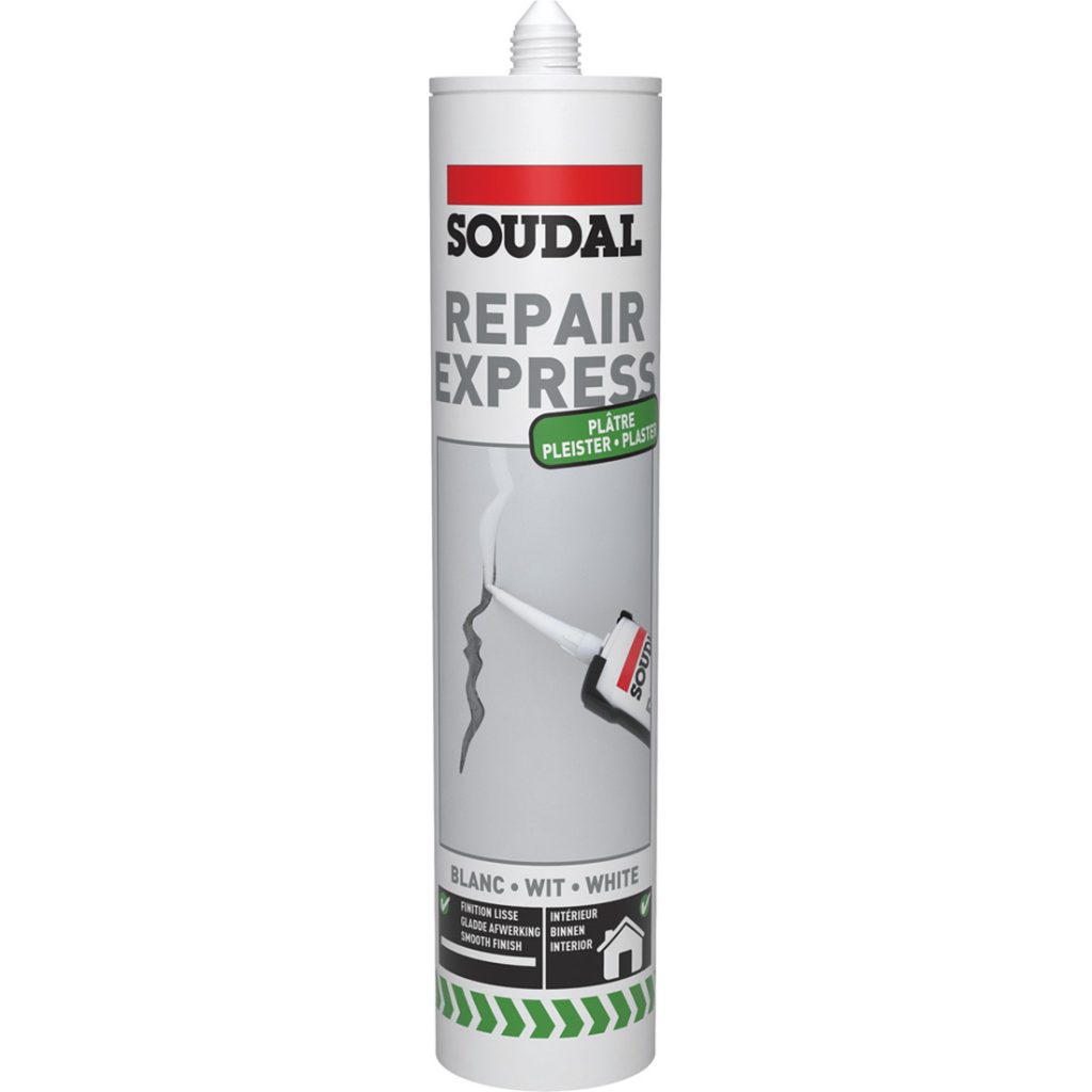 SOUDAL Repair Express valkoinen paikkausmassa kipsilevyille 300ml.