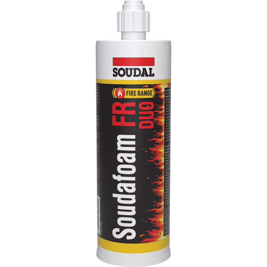 SOUDAL Soudafoam FR Duo punainen graffiti 380ml 2K palokatkovaahto läpivienteihin ja varauksiin.
