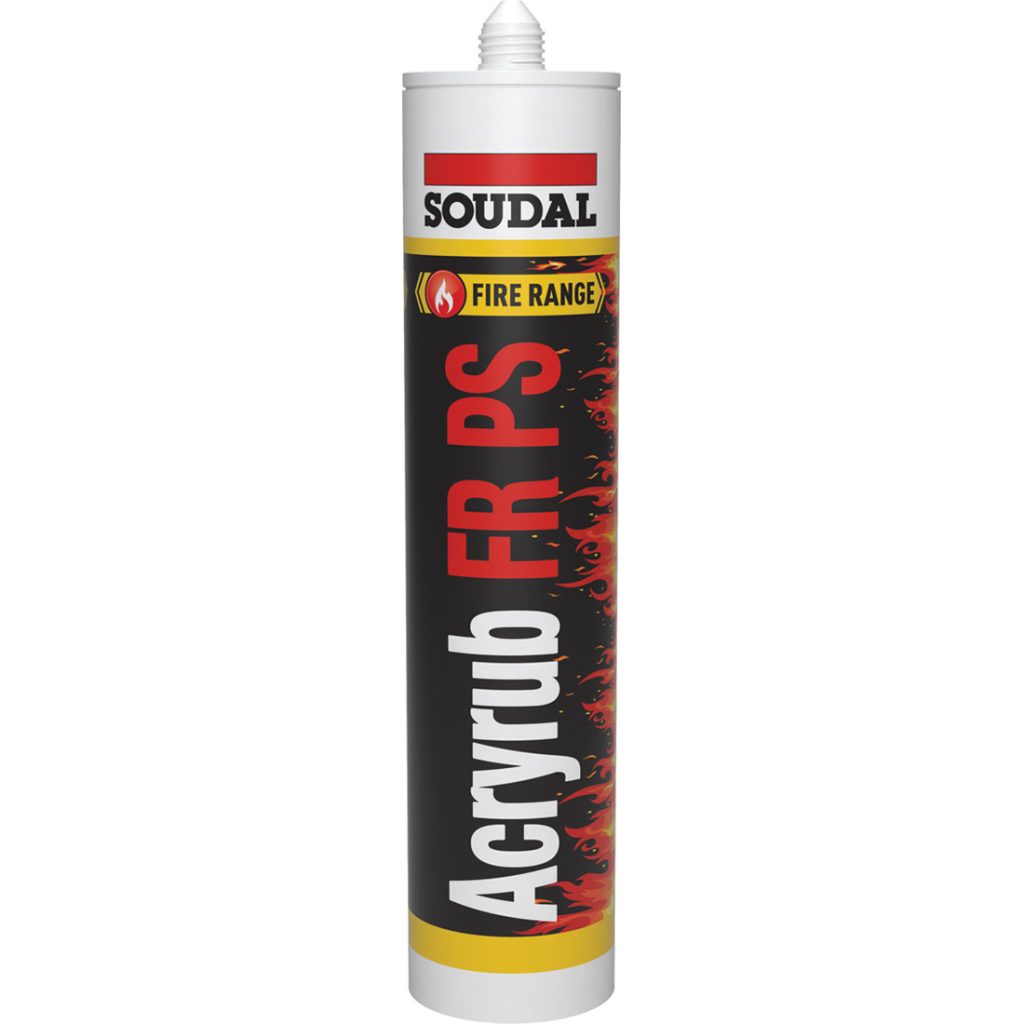 SOUDAL Acryrub FR PS valkoinen paloakryylimassa läpivienteihin ja saumoihin 310ml.