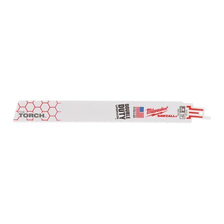 Milwaukee Puukkosahanterä TORCH 230mm 25 kappaletta paketissa. Kuvassa pelkkä terä vasemmalta sivulta.