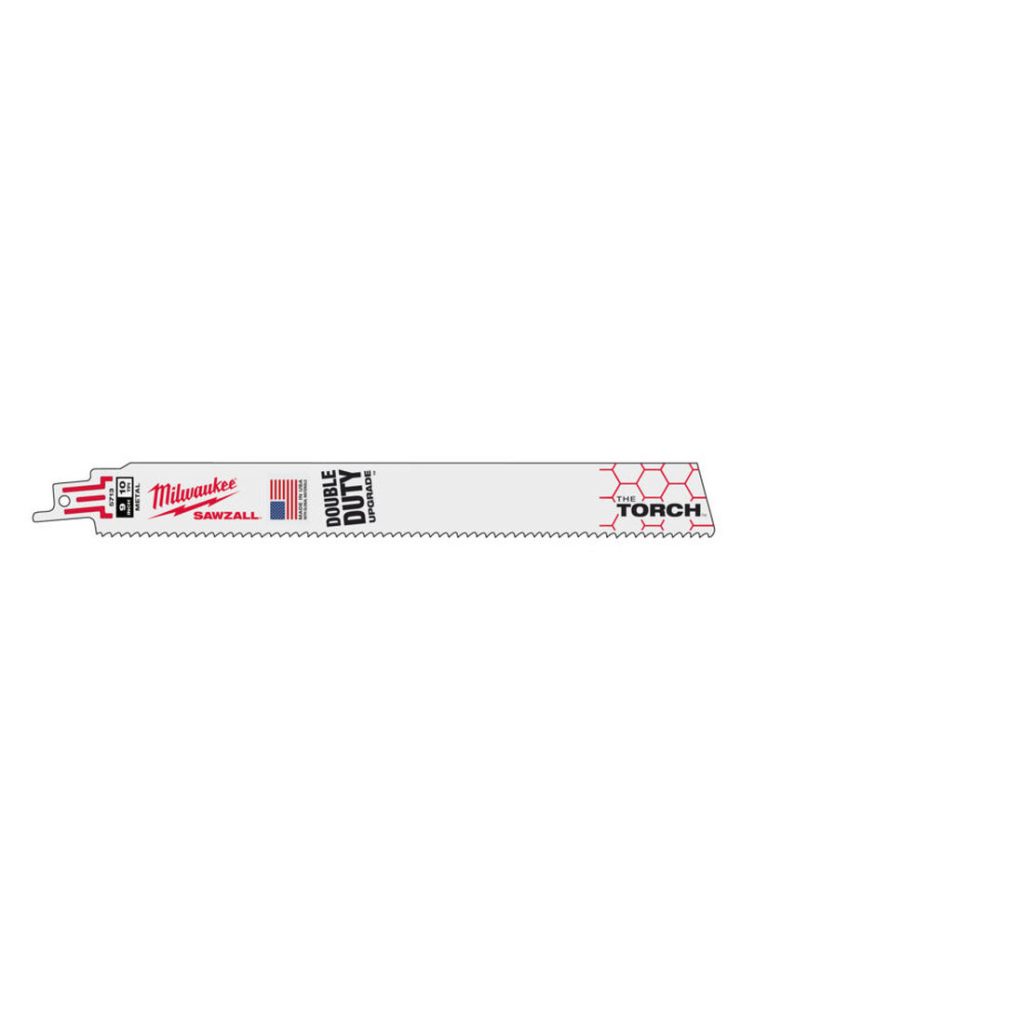 Milwaukee Puukkosahanterä TORCH 230mm 25 kappaletta paketissa. Kuvassa pelkkä terä oikealta sivulta.