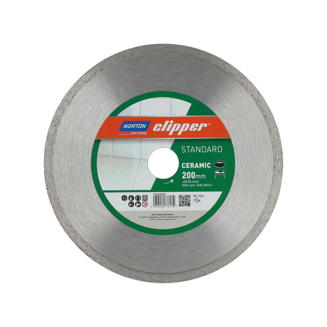 CLIPPER STANDARD CERAMIC H7 200x30/25.4 TIMANTTIKATKAISULAIKKA. Kuva laikan etupuolelta.