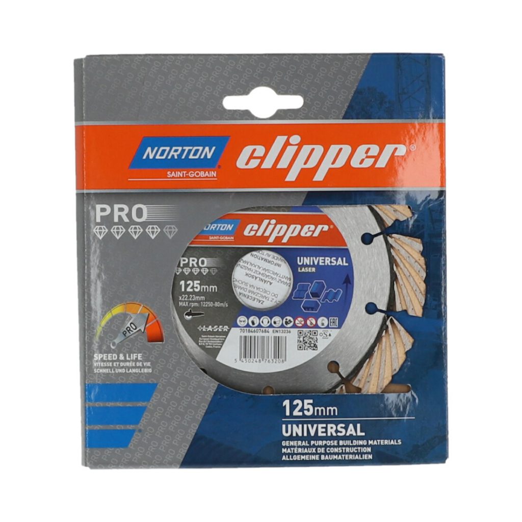 CLIPPER PRO UNI LASER 125MM TIMANTTIKATKAISULAIKKA. KUVA PAKETIN EDESTÄ.