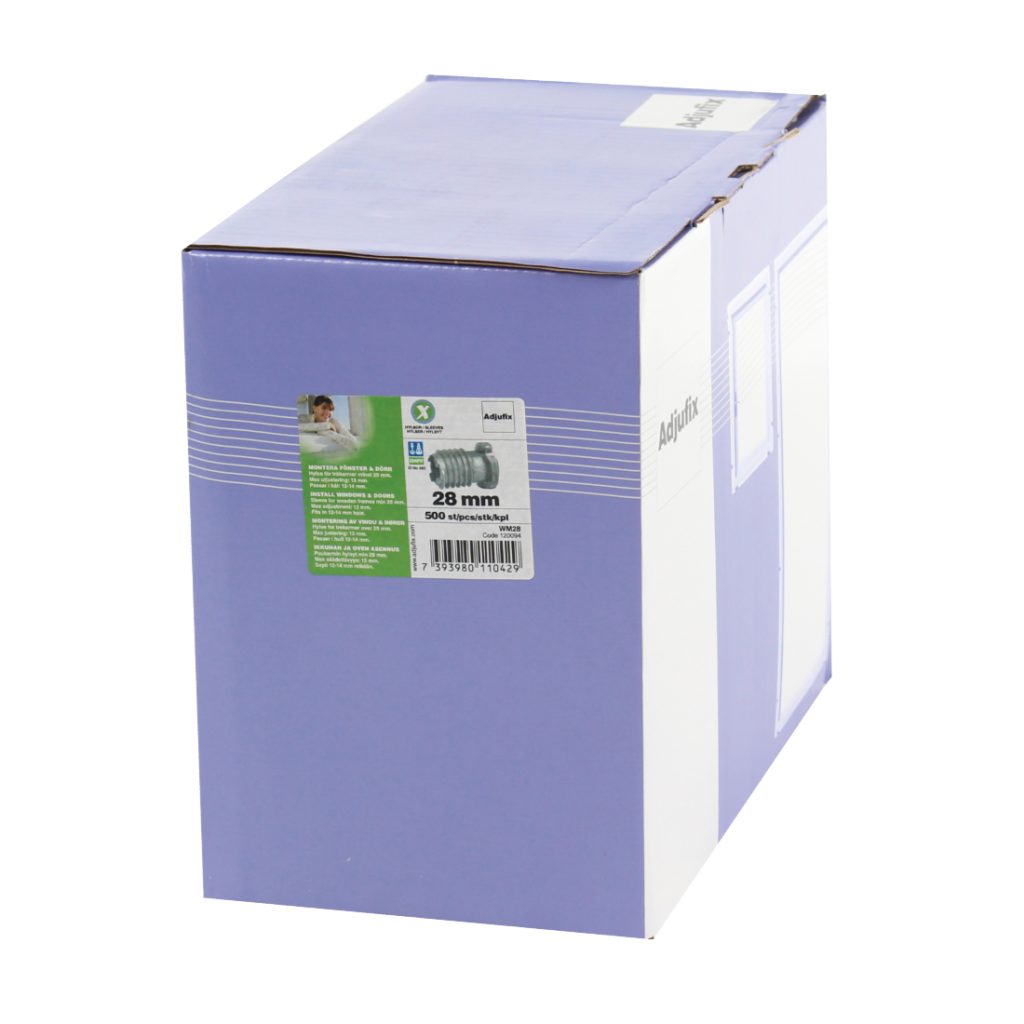 Adjufix Hylsy WM28 500 kappaleen laatikko.