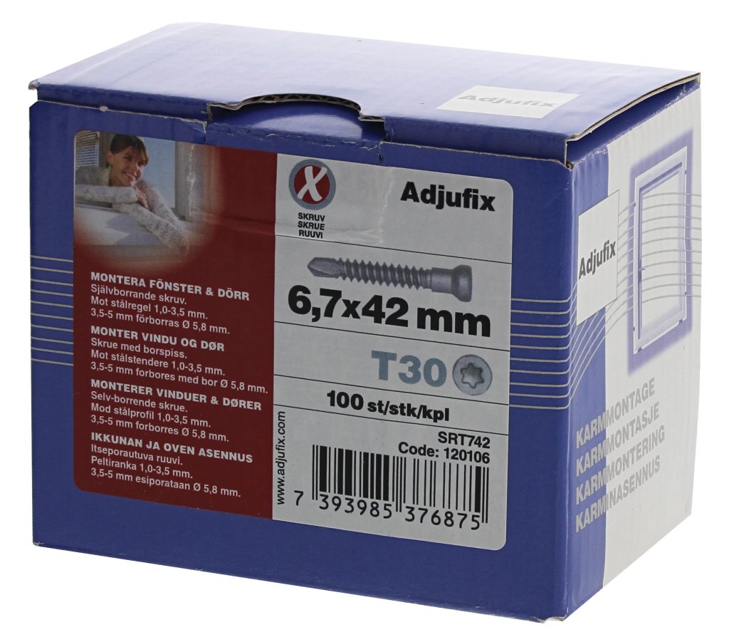 Adjufix Ruuvi 6,7 x 42 TX30 100 kappaleen rasia.