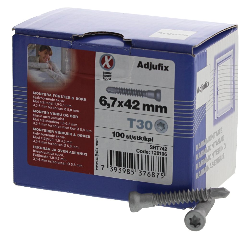 Adjufix Ruuvi 6,7 x 42 TX30 100 kappaleen rasia.