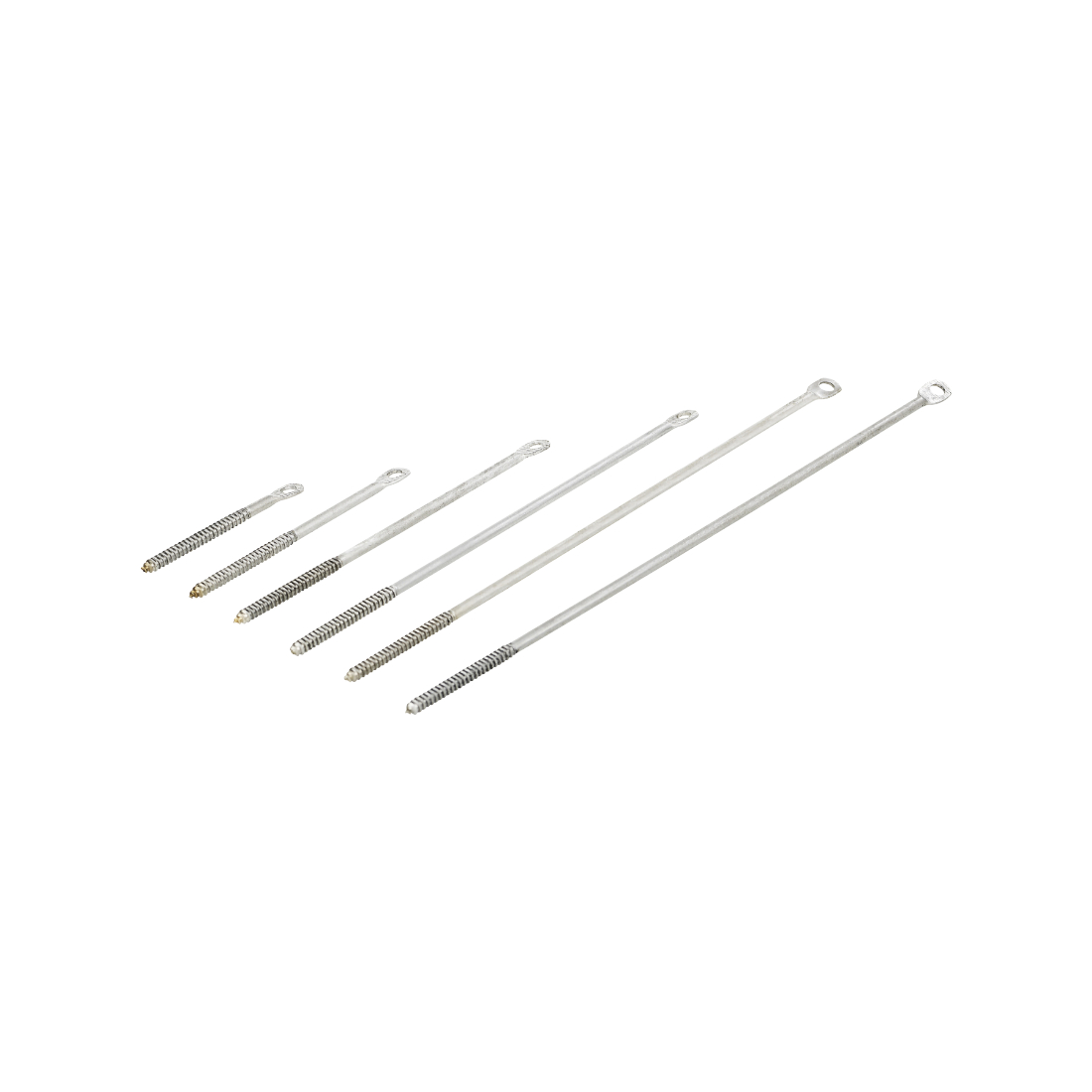Tiiliside Nro. 12 liukuk. puurunko 4,4mm A2 eri pituudet rinnakkain.