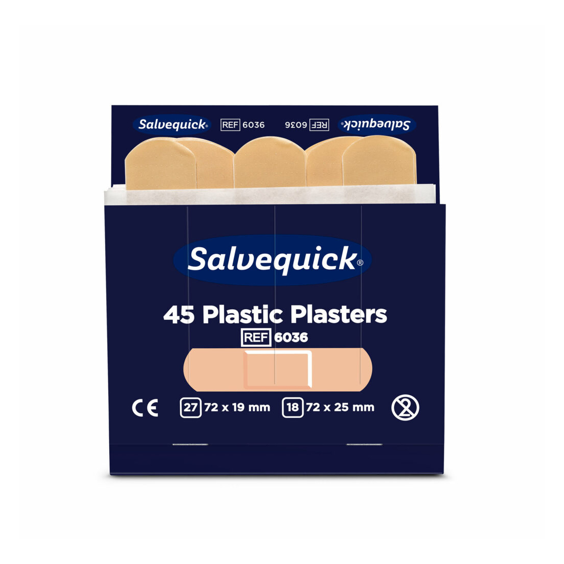Salvequick Muovilaastari/täydennyspakkaus 6x45 kappaleen paketti.