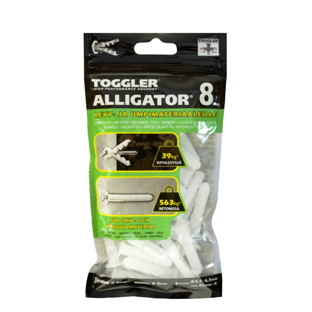 ALLIGATOR AF8 8 mm laipalla. 100 kpl pussi.