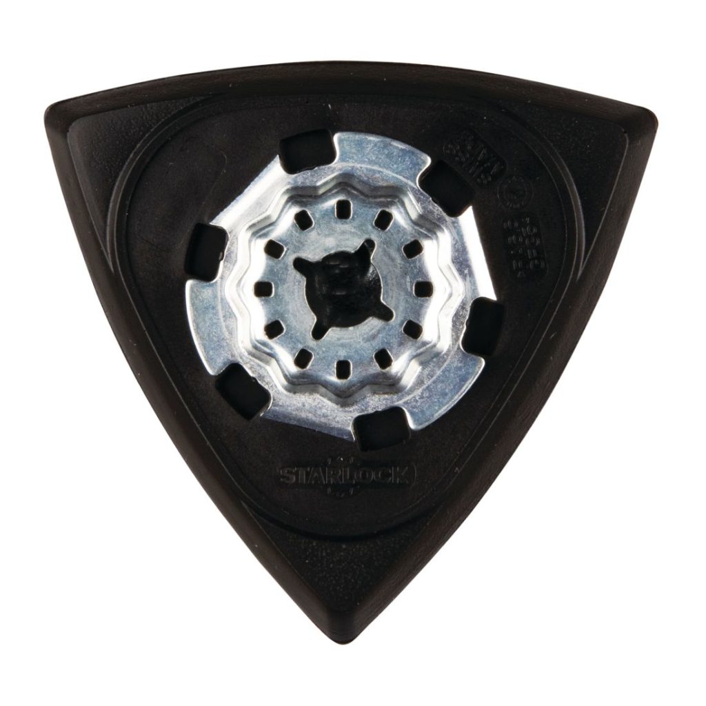 MAKITA Hioma-alusta kolmiohiomapapereille 93 mm. Kuvassa hioma-alusta ylhäältäpäin.