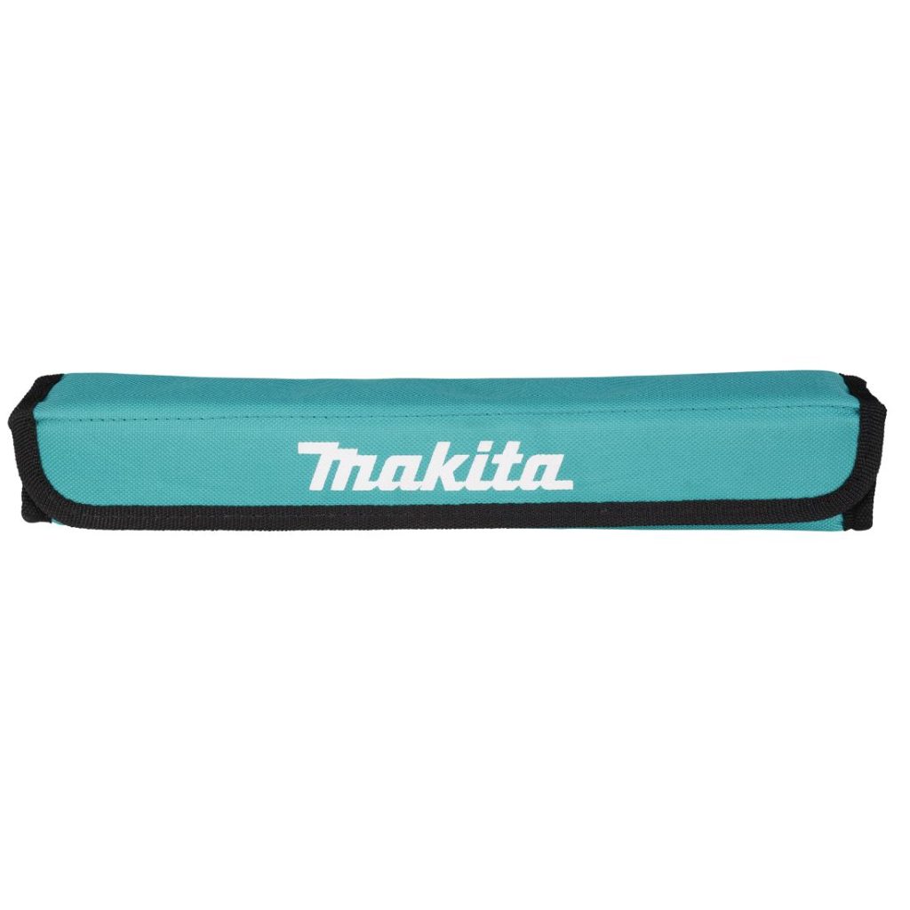 MAKITA Voimahylsylajitelma Impact Black 1/2" 9-osaa. Kuvassa suljettu voimahylsylajitelman kangaspussi edestäpäin.