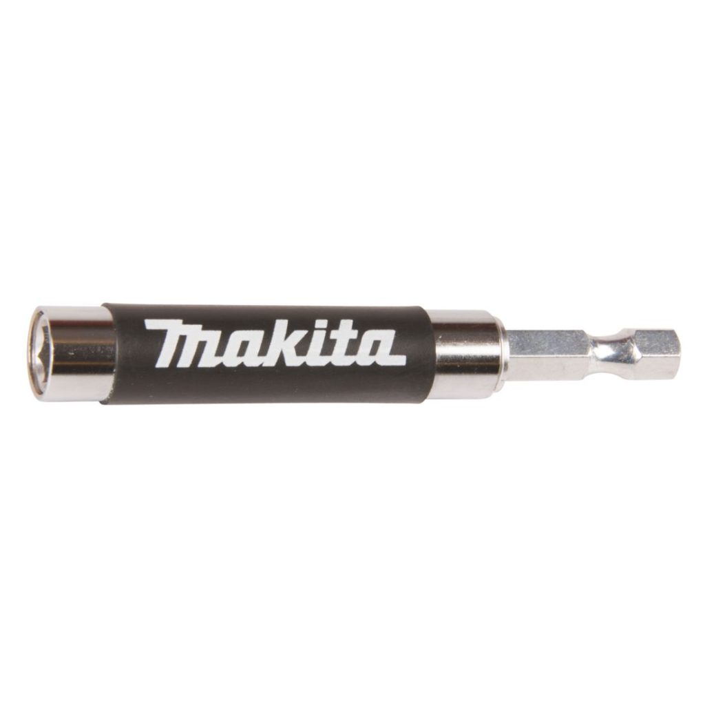 MAKITA Ruuvauskärjen pidin 1/4in 80mm magneetilla ja ohjauskauluksella. Kuvassa ruuvauskärjenpidin sivustapäin.