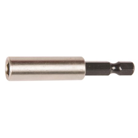 MAKITA Ruuvauskärjen pidin 1/4" 60 mm, magneetilla. Kuvassa ruuvauskärjenpidin sivustapäin.