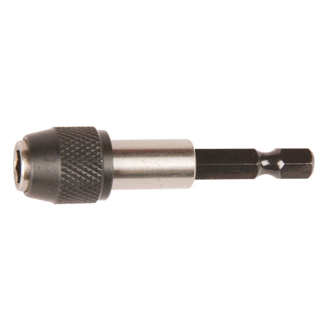 MAKITA Ruuvauskärjen pidin 1/4in 60mm lukittava magneetilla. Kuvassa ruuvauskärjenpidin sivustapäin.