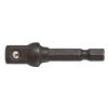 MAKITA Hylsyadapteri 1/4" bitsikiinnityksestä 3/8" neliöpää hylsykiinnitykselle. Kuvassa hylsyadapteri sivustapäin.