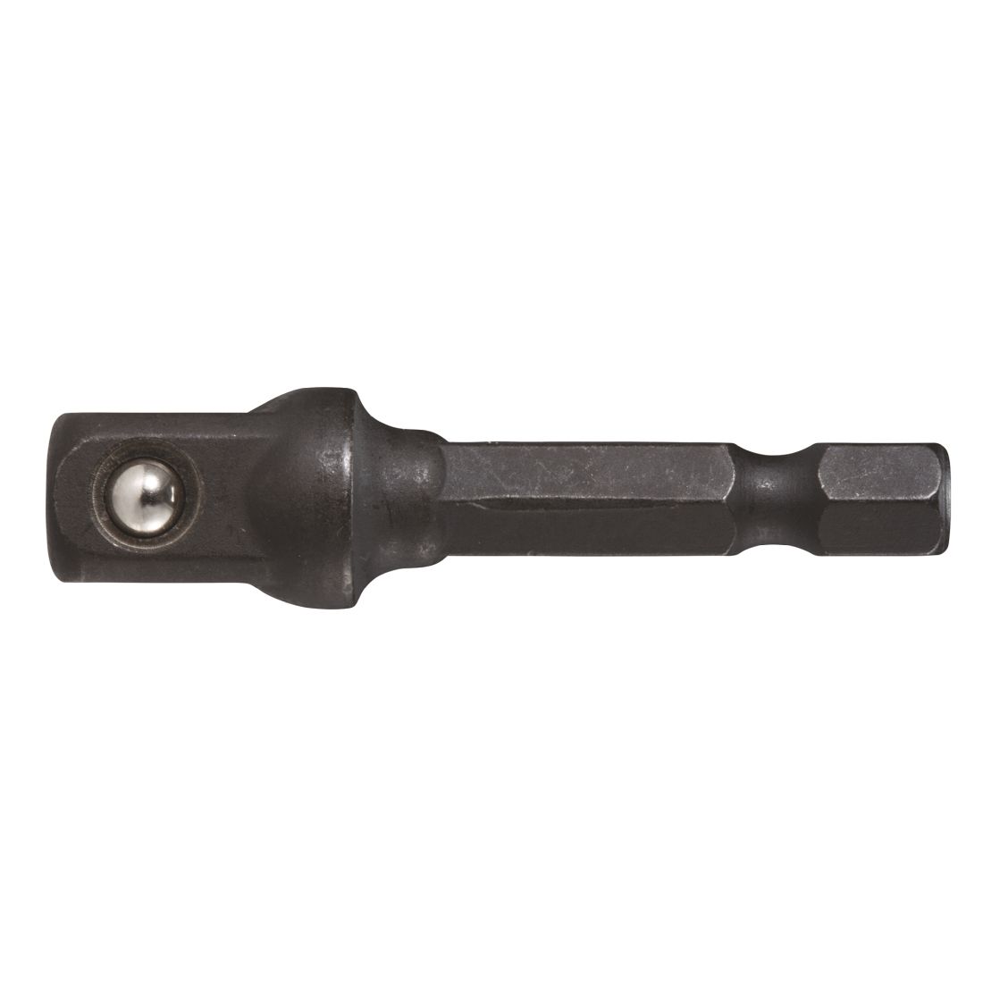 MAKITA Hylsyadapteri 1/4" bitsikiinnityksestä 3/8" neliöpää hylsykiinnitykselle. Kuvassa hylsyadapteri sivustapäin.