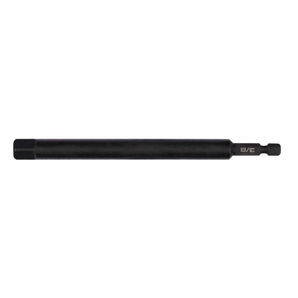 MAKITA Hylsyadapteri 1/4" bitsikiinnityksestä 3/8" neliöpää hylsykiinnitykselle 150mm. Kuvassa hylsyadapteri sivustapäin.