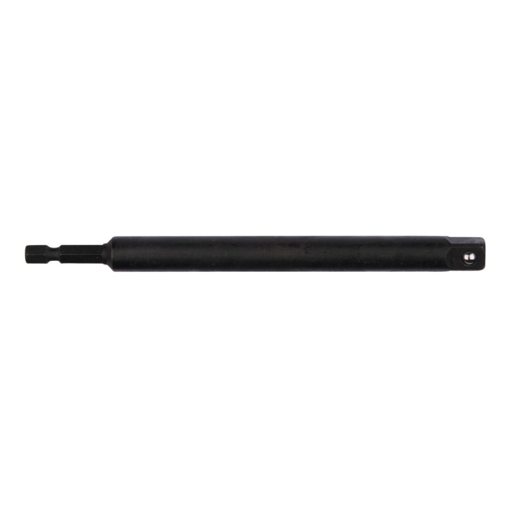MAKITA Hylsyadapteri 1/4" bitsikiinnityksestä 3/8" neliöpää hylsykiinnitykselle 150mm. Kuvassa hylsyadapteri sivustapäin.