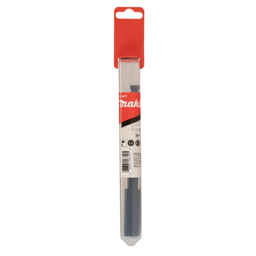 MAKITA Jatkovarsi itsesyöttäville poranterille 140mm. Kuvassa jatkovarren pakkaus edestäpäin.