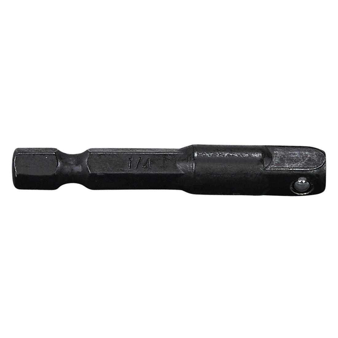 MAKITA Hylsyadapteri 1/4" bitsikiinnityksestä 1/4" neliöpää hylsykiinnitykselle. Kuvassa hylsyadapteri sivustapäin.