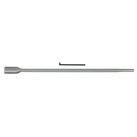 MAKITA Jatkovarsi 300 mm 1/4" Hex lattapuuporanterille. Kuvassa jatkovarsi ja kuusiokoloavain sivustapäin.