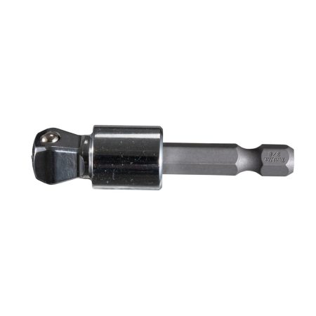 MAKITA Hylsyadapteri 1/4" bitsikiinnityksestä 3/8" neliöpää hylsykiinnitykselle, 50 mm. Wobble. Kuvassa hylsyadapteri sivustapäin.
