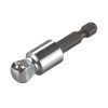 MAKITA Hylsyadapteri 1/4" bitsikiinnityksestä 3/8" neliöpää hylsykiinnitykselle, 50 mm. Wobble. Kuvassa hylsyadapteri yläetuviistosta.