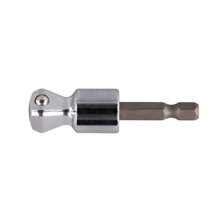 MAKITA Hylsyadapteri 1/4" bitsikiinnityksestä 1/2" neliöpää hylsykiinnitykselle, 60 mm. Wobble. Kuvassa hylsyadapteri sivustapäin.
