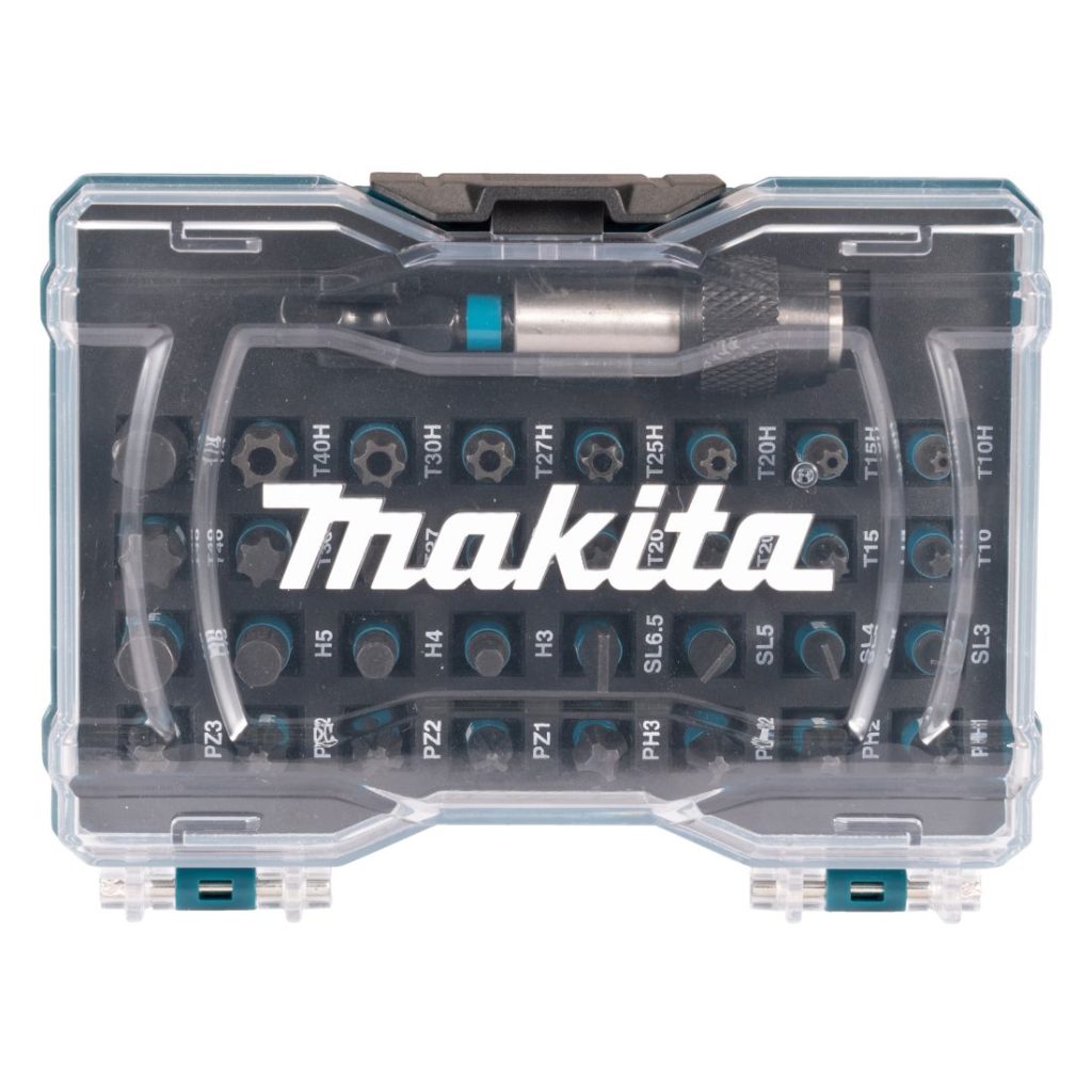 MAKITA Ruuvauskärkisarja Makita Impact Black 33-osainen. Kuvassa suljettu ruuvauskärkisarjan rasia edestäpäin.
